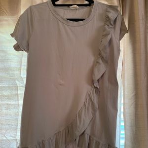Grey Ruffle Top: Boutique clothing